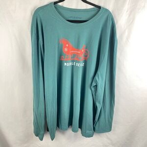 Men's Life is Good Mobile Device Christmas Long Sleeve T-Shirt 3XL Holiday Humor